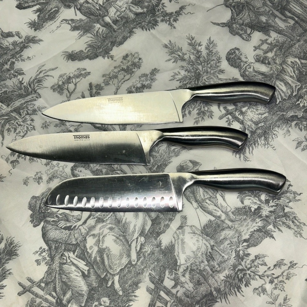 Stainless Steel 3-Piece Knife Set - Silver
